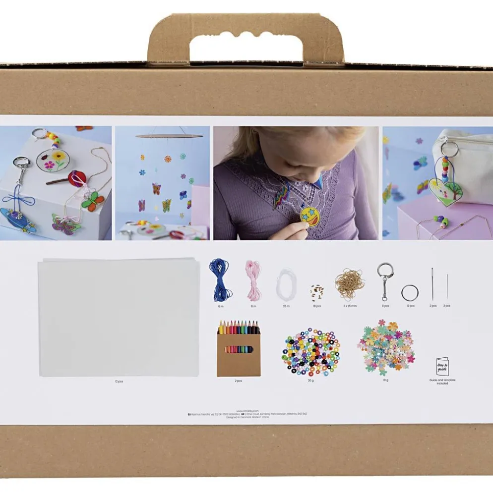 Grupp DIY Kit Krympplastark, Mobil, halsband, armband, nyckelringar, mixade färger, 1 förp.