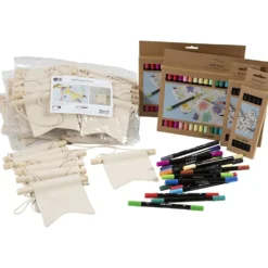 Grupp DIY Kit Måla din egen banderoll, stl. 10,5x12 cm, spets 2,3+3,6 mm, mixade färger, 60 st./ 1 förp.