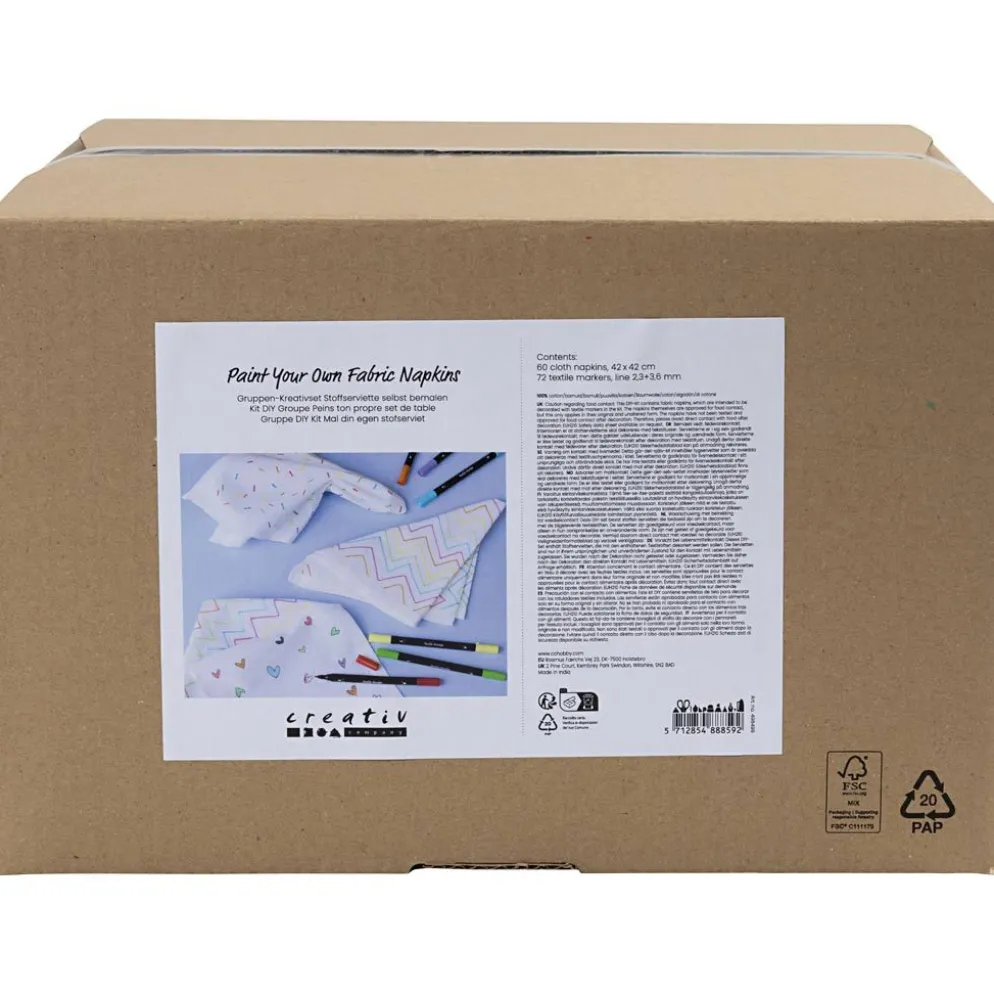 Grupp DIY Kit Måla din egen bordstablett, stl. 42x42 cm, spets 2,3+3,6 mm, mixade färger, 60 st./ 1 förp.