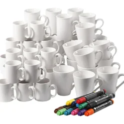 Grupp DIY Kit Måla vita muggar, H: 7-10 cm, vit, 1 set
