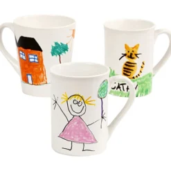 Grupp DIY Kit Måla vita muggar, H: 7-10 cm, vit, 1 set