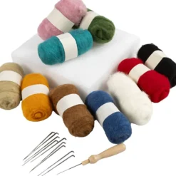 Grupp DIY Kit nålfiltning, mixade färger, 1 set
