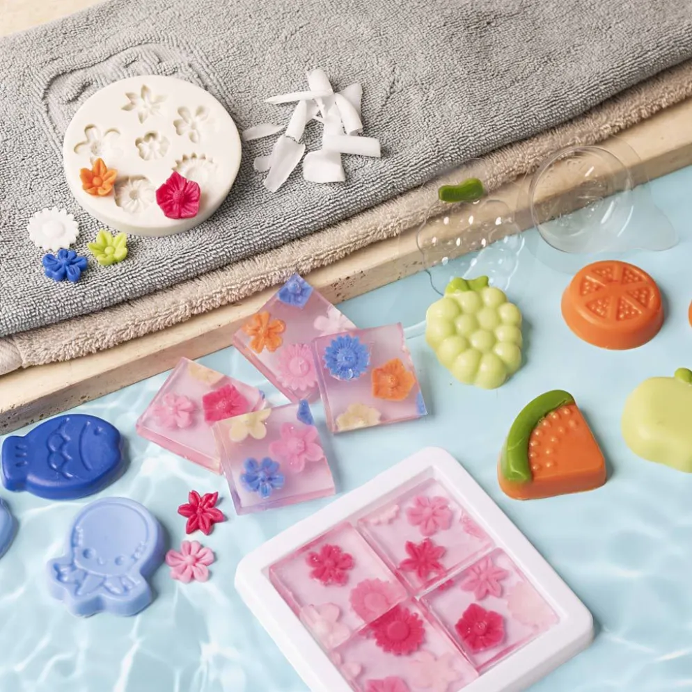Grupp DIY Kit Tvåltillverkning, blå, grön, orange, rosa, 1 förp.