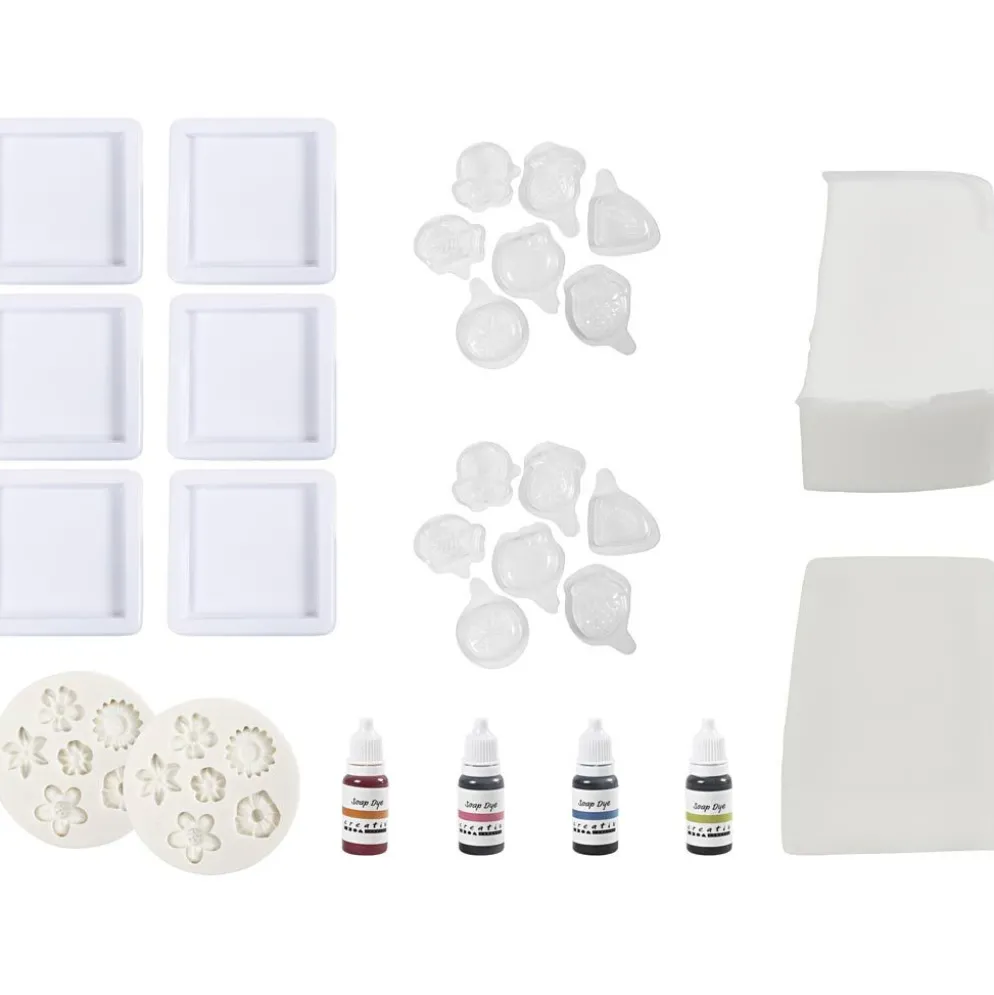 Grupp DIY Kit Tvåltillverkning, blå, grön, orange, rosa, 1 förp.