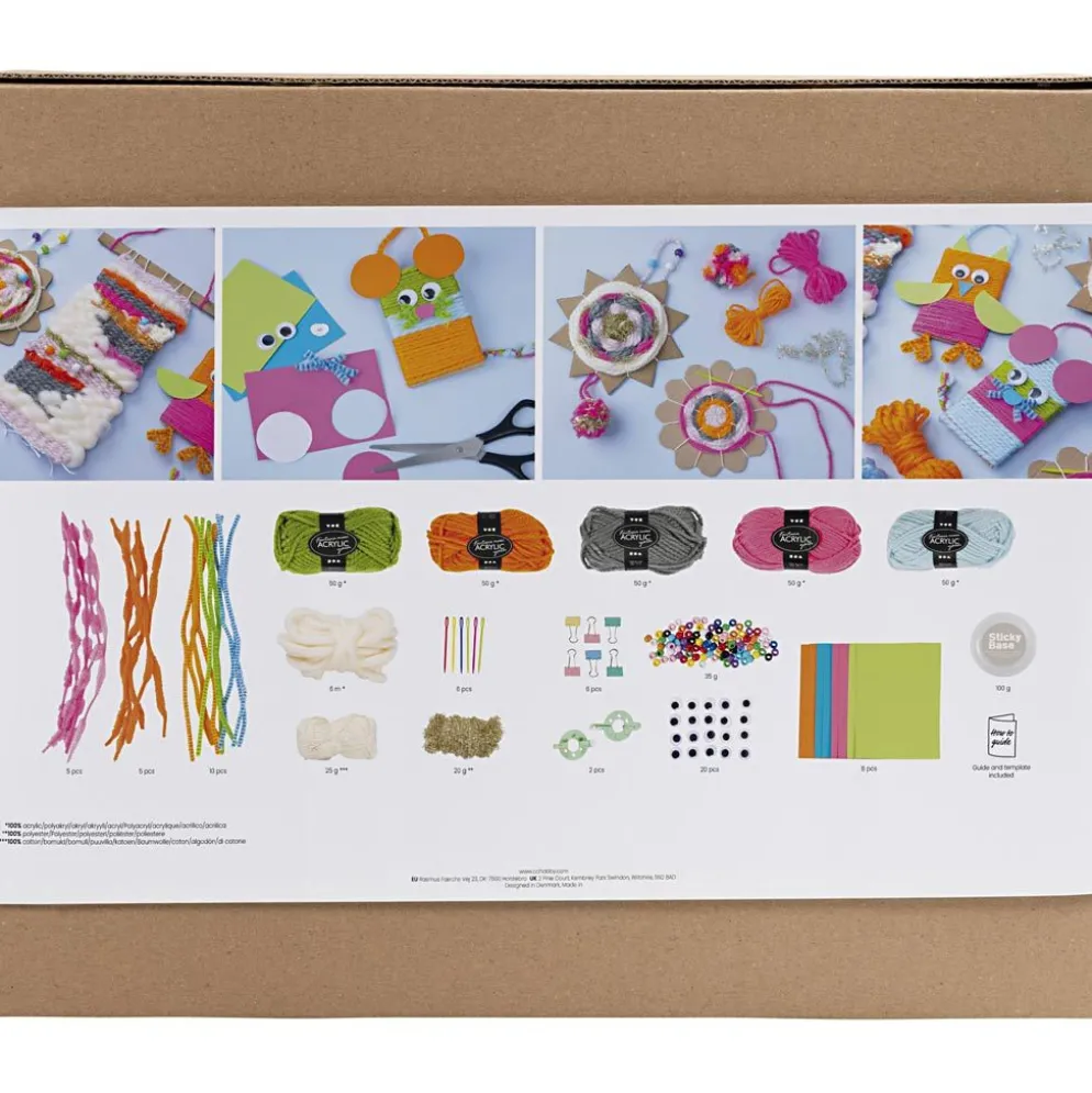 Grupp DIY Kit Vävning, Väggdekorationer, upphängningar, ugglor, mus, mixade färger, 1 förp.