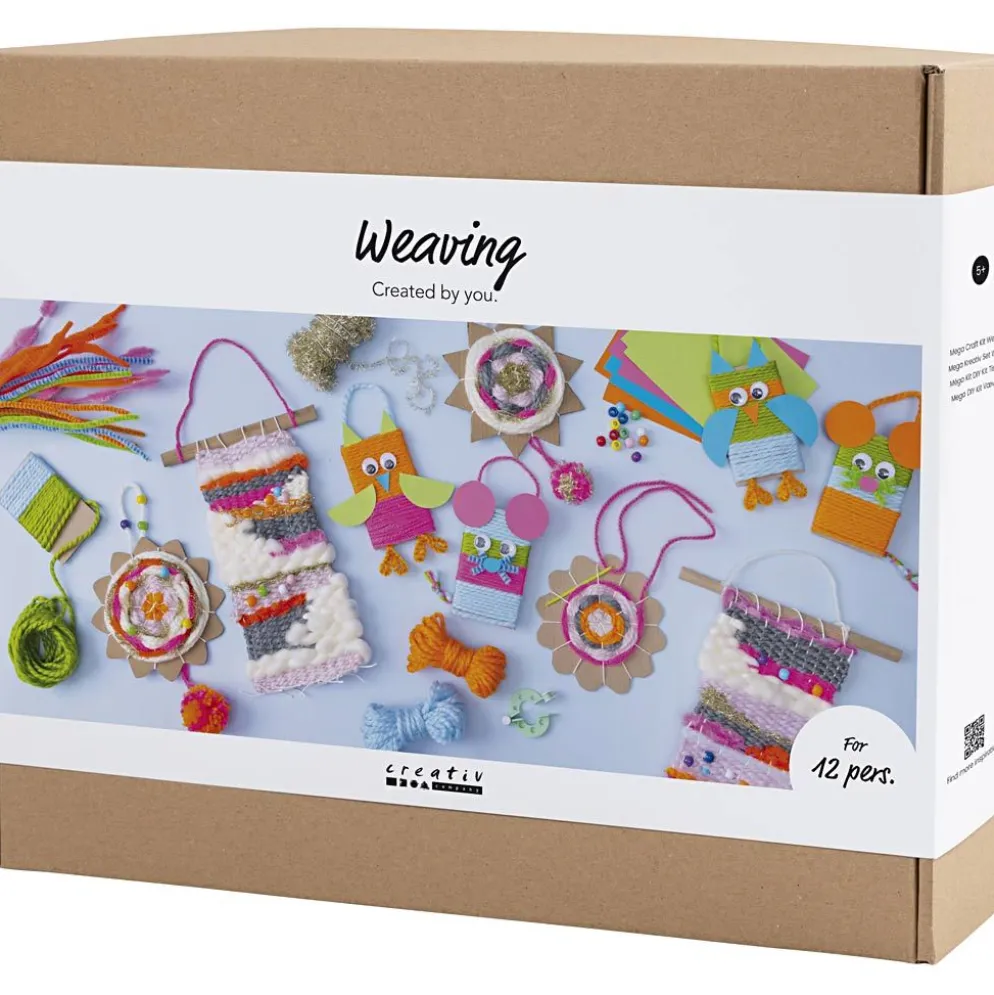 Grupp DIY Kit Vävning, Väggdekorationer, upphängningar, ugglor, mus, mixade färger, 1 förp.