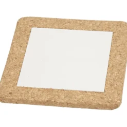 Grytunderlägg med korkramar, stl. 15,5x15,5x1 cm, vit, 10 st./ 1 förp.