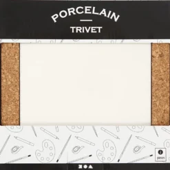 Grytunderlägg med korkramar, stl. 15,5x15,5x1 cm, vit, 2 st./ 1 förp.