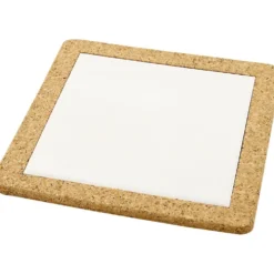 Grytunderlägg med korkramar, stl. 19x19x1,1 cm, vit, 10 st./ 1 förp.