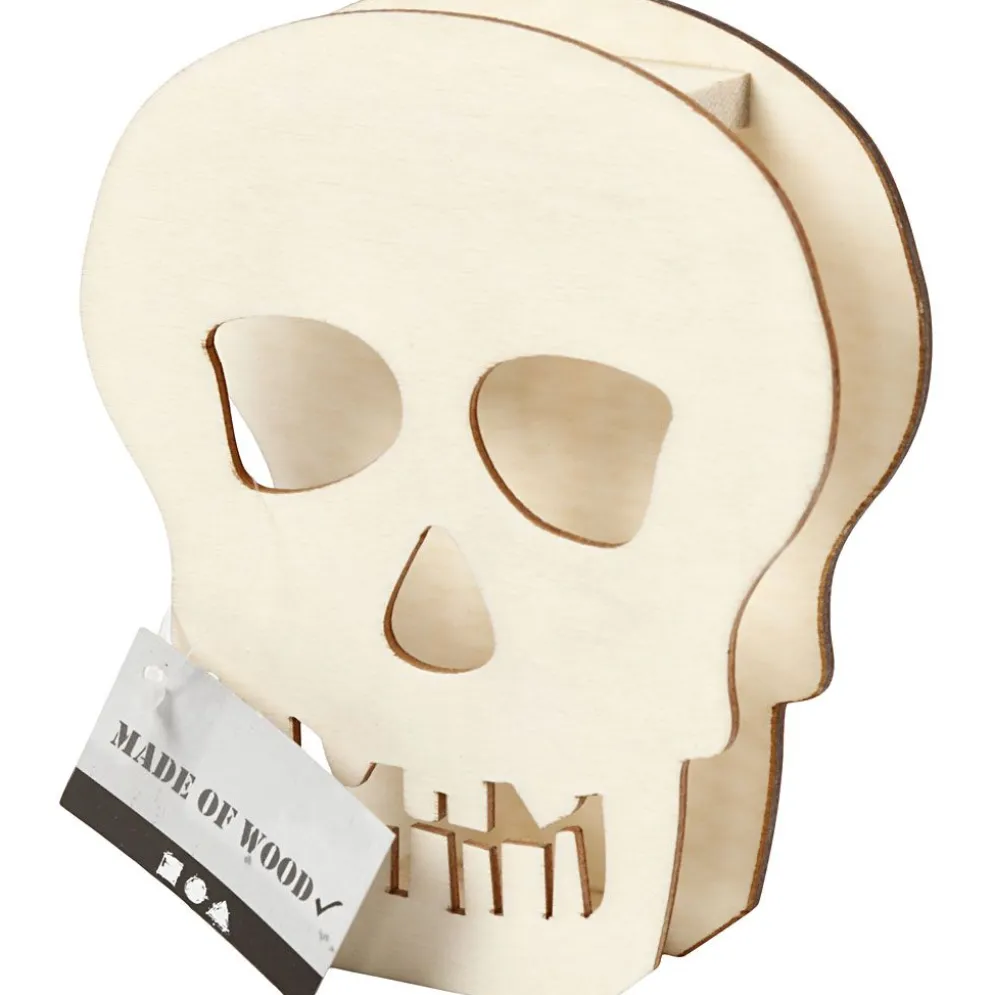 Halloweenfigur, Döskalle, H: 13,5 cm, D: 3 cm, B: 11,5 cm, 1 st.