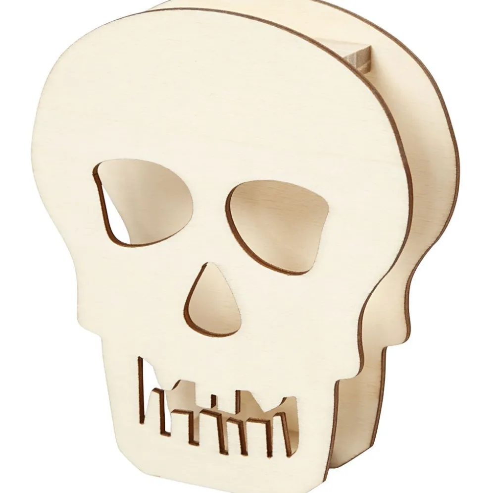 Halloweenfigur, Döskalle, H: 13,5 cm, D: 3 cm, B: 11,5 cm, 1 st.