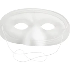 Halvmaske, H: 10 cm, B: 17,5 cm, vit, 12 st./ 1 förp.