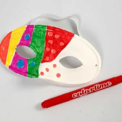Halvmaske, H: 9,5 cm, B: 18,5 cm, vit, 10 st./ 1 förp.