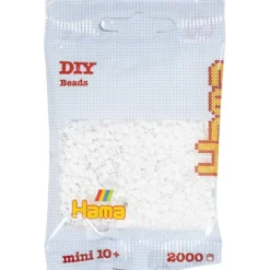 Hama MINI rörpärlor, stl. 2,5x2,5 mm, mini, vit, 2000 st./ 1 förp.