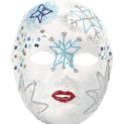 Helmask av papp, H: 22 cm, B: 17 cm, vit, 1 st.