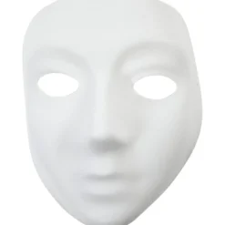 Helmasker, H: 17,5 cm, B: 14 cm, vit, 1 st.