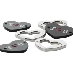 Hjärtmellanled, svart, silver, 100 st./ 1 påse