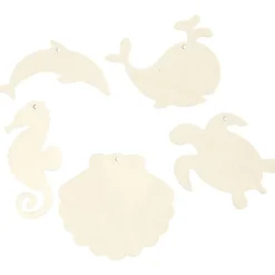 Hängande havsdjur, Sjöhäst, sköldpadda, delfin, mussla och val, H: 5-10 cm, B: 5-10 cm, Hålstl. 3 mm, tjocklek 2 mm, 5 st./ 1 förp.