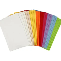 Hobbyfilt, ark 20x30 cm, tjocklek 1,5-2 mm, 180-200 g, mixade färger, 24 mix. ark/ 1 förp.