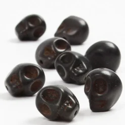 Howlite, Dia. 12 mm, Hålstl. 1,5 mm, svart, 32 st./ 1 förp.