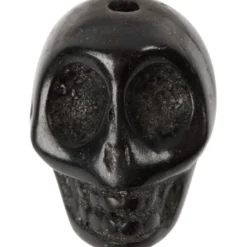 Howlite, Dia. 12 mm, Hålstl. 1,5 mm, svart, 32 st./ 1 förp.