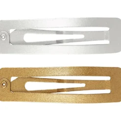 Hårspänne , L: 58 mm, B: 16 mm, guld, silver, 4 st./ 1 förp.