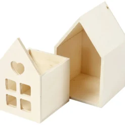Hus med låda, H: 10,8 cm, D: 6,8 cm, B: 6,8 cm, 1 st.