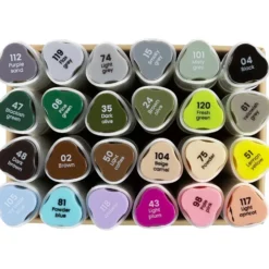 Illustration marker, spets 1+8 mm, pastellfärger, standardfärger, 24 st./ 1 förp.