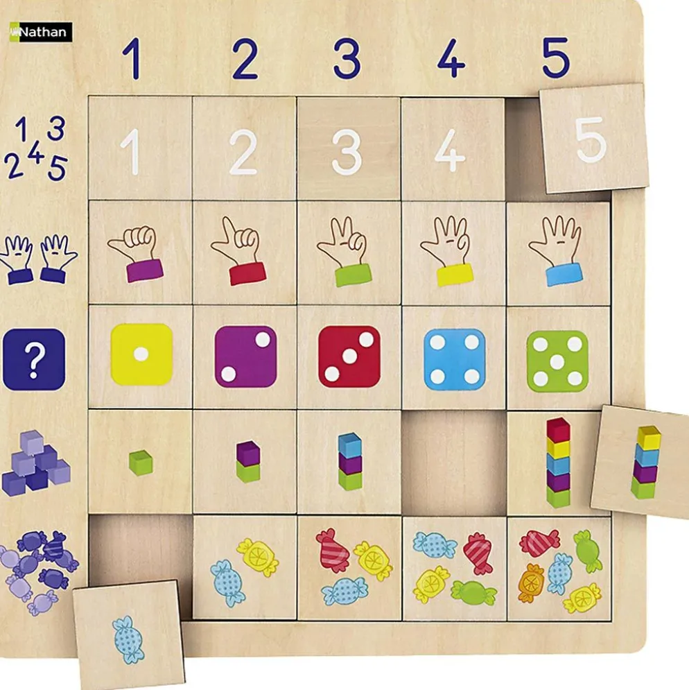 Inlärningsspel, Siffror 1–5, stl. 23,5x23,5 cm, 25 brickor, 1 förp.