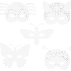 Insektsmasker, H: 14-17 cm, B: 19,5-23 cm, 230 g, vit, 16 st./ 1 förp.