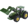 John Deere traktor med frontlastare, H: 11,5 cm, L: 19,5 cm, B: 6,6 cm, grön, 1 st.