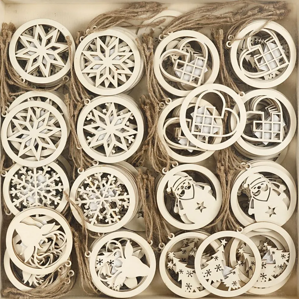 Juldekorationer, Dia. 8 cm, tjocklek 0,3 cm, 144 st./ 1 förp.