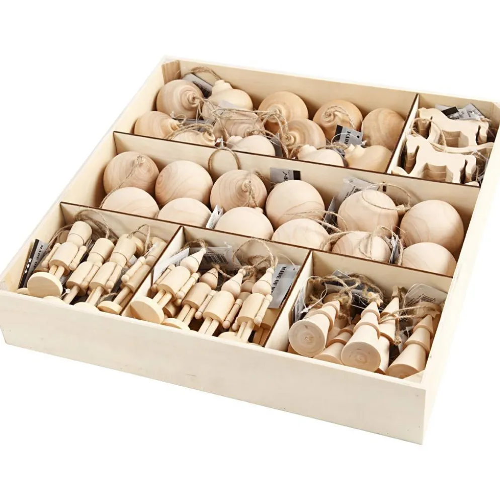 Juldekorationer, H: 5,5-9 cm, 72 st./ 1 förp.