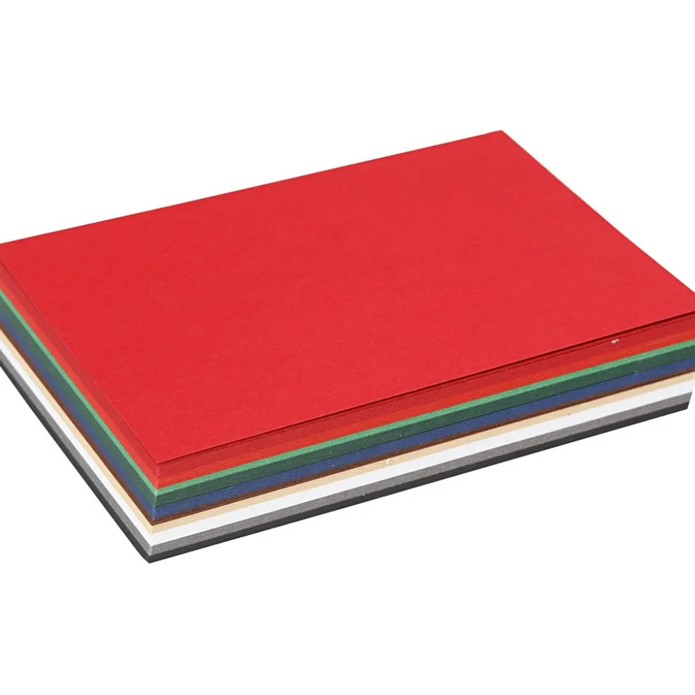 Julkartong, A6, ark 105x148 mm, 180 g, mixade färger, 120 mix. ark/ 1 förp.
