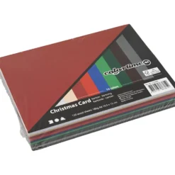 Julkartong, A6, ark 105x148 mm, 180 g, mixade färger, 120 mix. ark/ 1 förp.