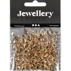 Karbinhake, L: 10,1 mm, guldfärgad, 100 st./ 1 förp.