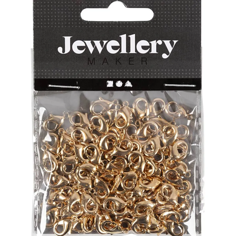 Karbinhake, L: 10,1 mm, guldfärgad, 100 st./ 1 förp.