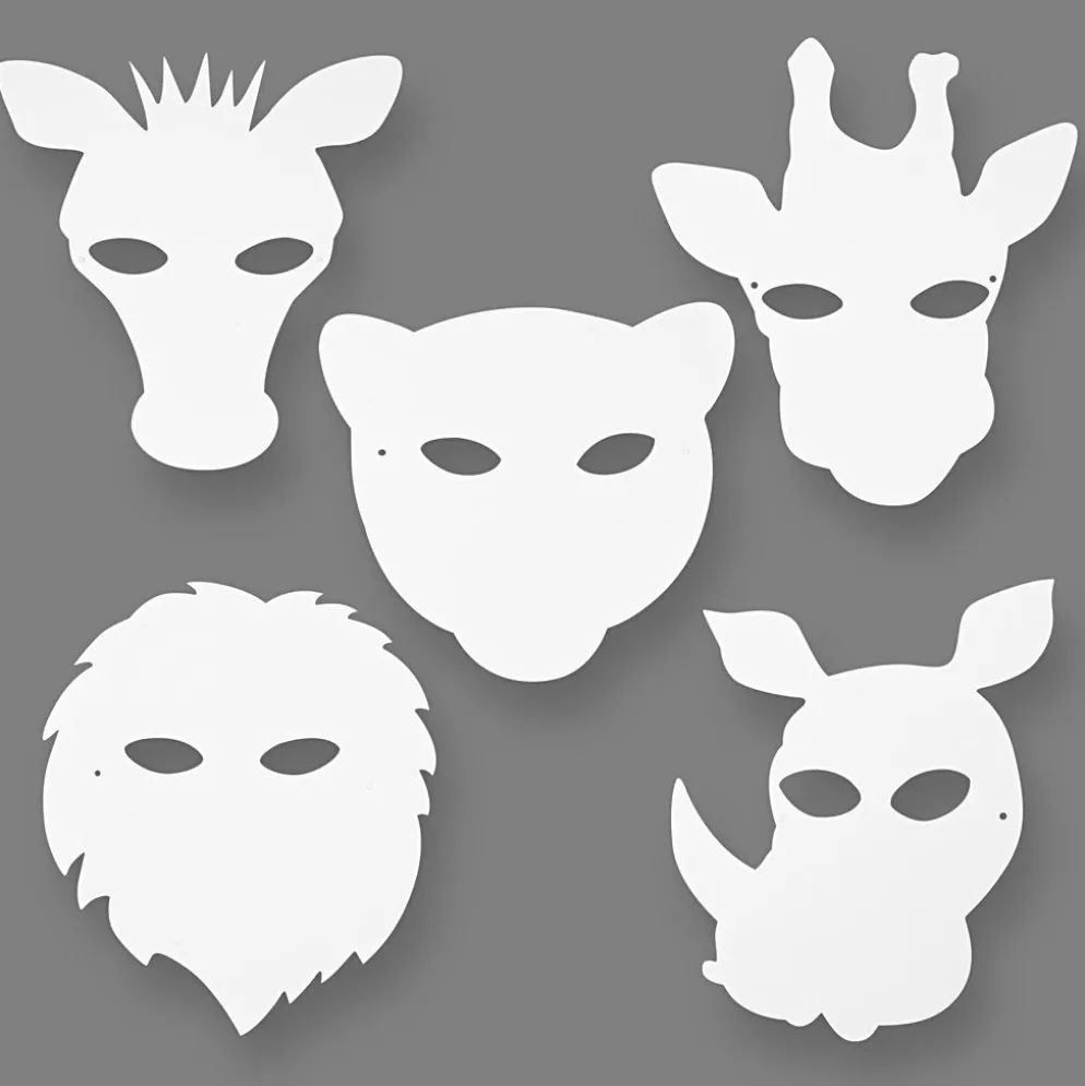 Kartongmasker, H: 15-22 cm, B: 24-25 cm, vit, 192 st./ 1 förp.