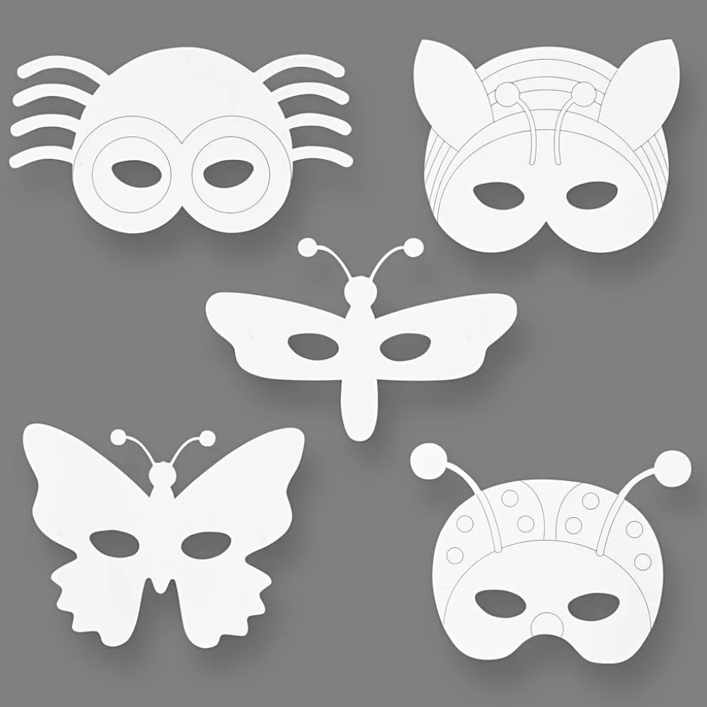 Kartongmasker, H: 15-22 cm, B: 24-25 cm, vit, 192 st./ 1 förp.