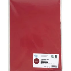 Kartongpapper, A4, 180 g, mörkröd, 25 ark/ 1 förp.