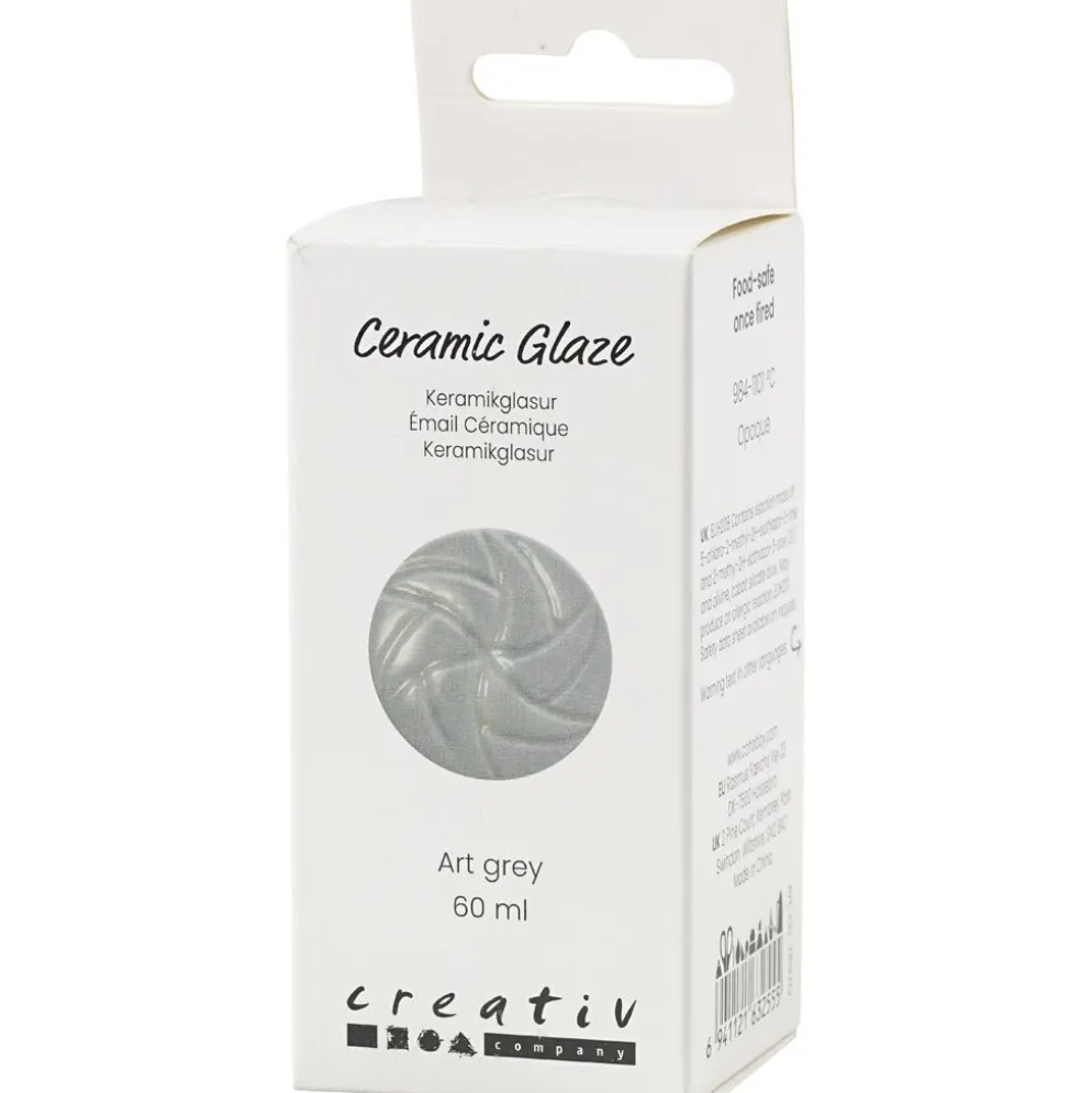 Keramikglasyr, 984-1101 °C, täckande, art grey, 60 ml/ 1 burk