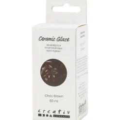 Keramikglasyr, 984-1101 °C, täckande, chocolate brown, 60 ml/ 1 burk