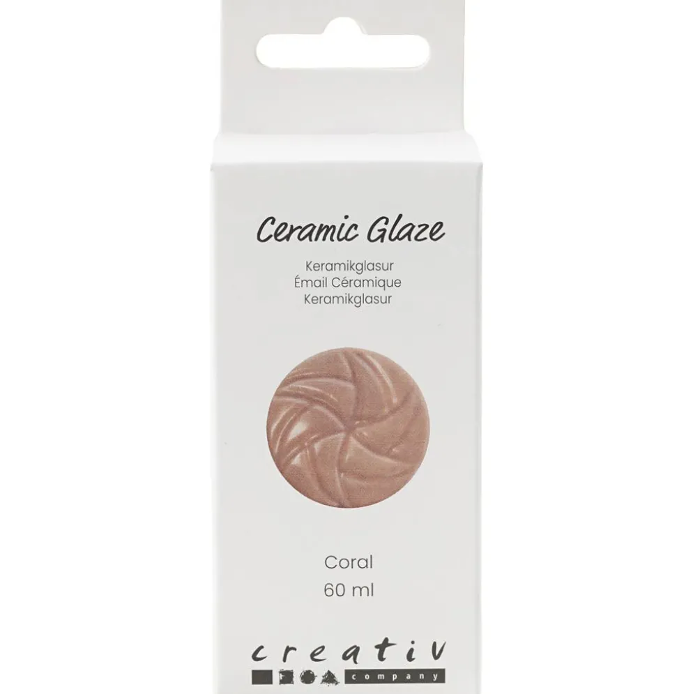 Keramikglasyr, 984-1101 °C, täckande, coral, 60 ml/ 1 burk