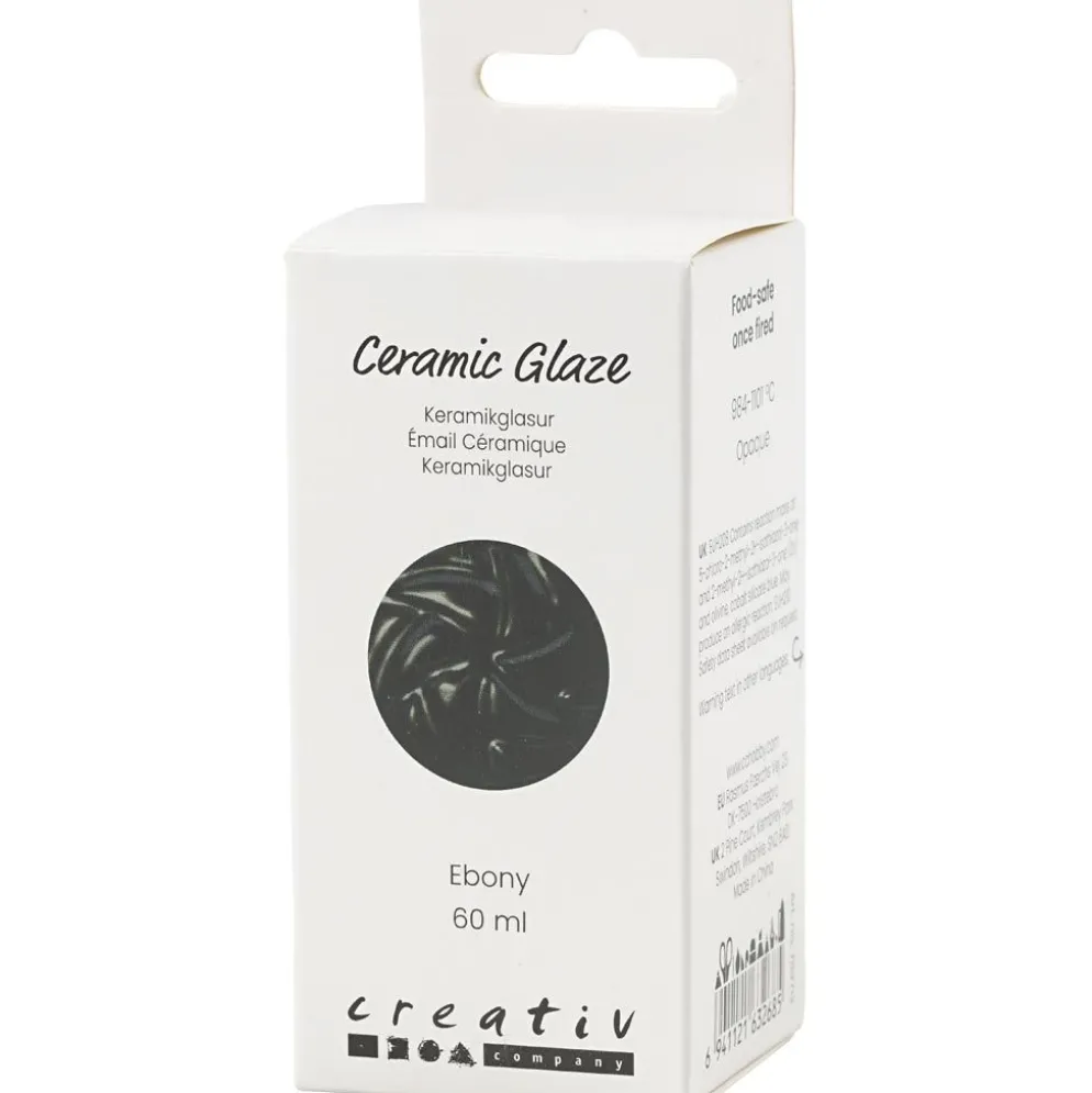 Keramikglasyr, 984-1101 °C, täckande, ebony, 60 ml/ 1 burk