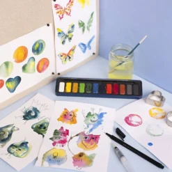 Kit med Vattenfärg, stl. 12x30 mm, colorful, 12 färg/ 1 förp.