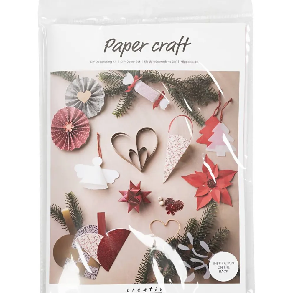 Klipp & klistra-set, Jul, natur, röd, vit, 1 förp.