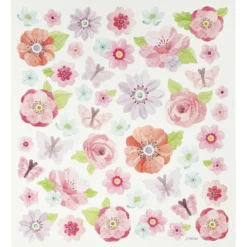 Klistermärken, vårblommor, ark 15x16,5 cm, 1 ark