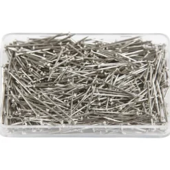 Knappnålar, L: 16 mm, tjocklek 0,65 mm, ca. 500 st., silver, 35 g/ 1 förp.