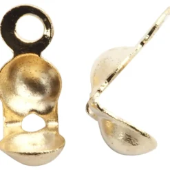 Knuttäckare med ögla, L: 8 mm, Dia. 3 mm, förgylld, 20 st./ 1 förp.