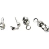 Knuttäckare med ögla, L: 8 mm, Dia. 3 mm, försilvrad, 100 st./ 1 förp.